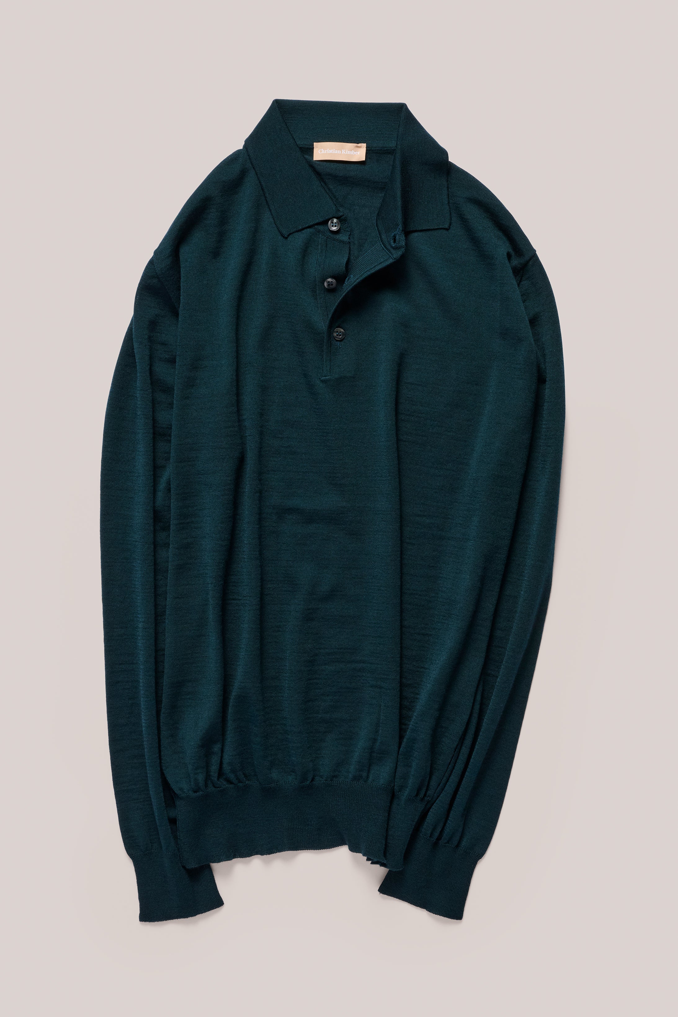 Rye Paperweight Merino Long Sleeve Polo - Forest