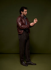 Leather Bomber - Burnt Caramel - Pre-Order