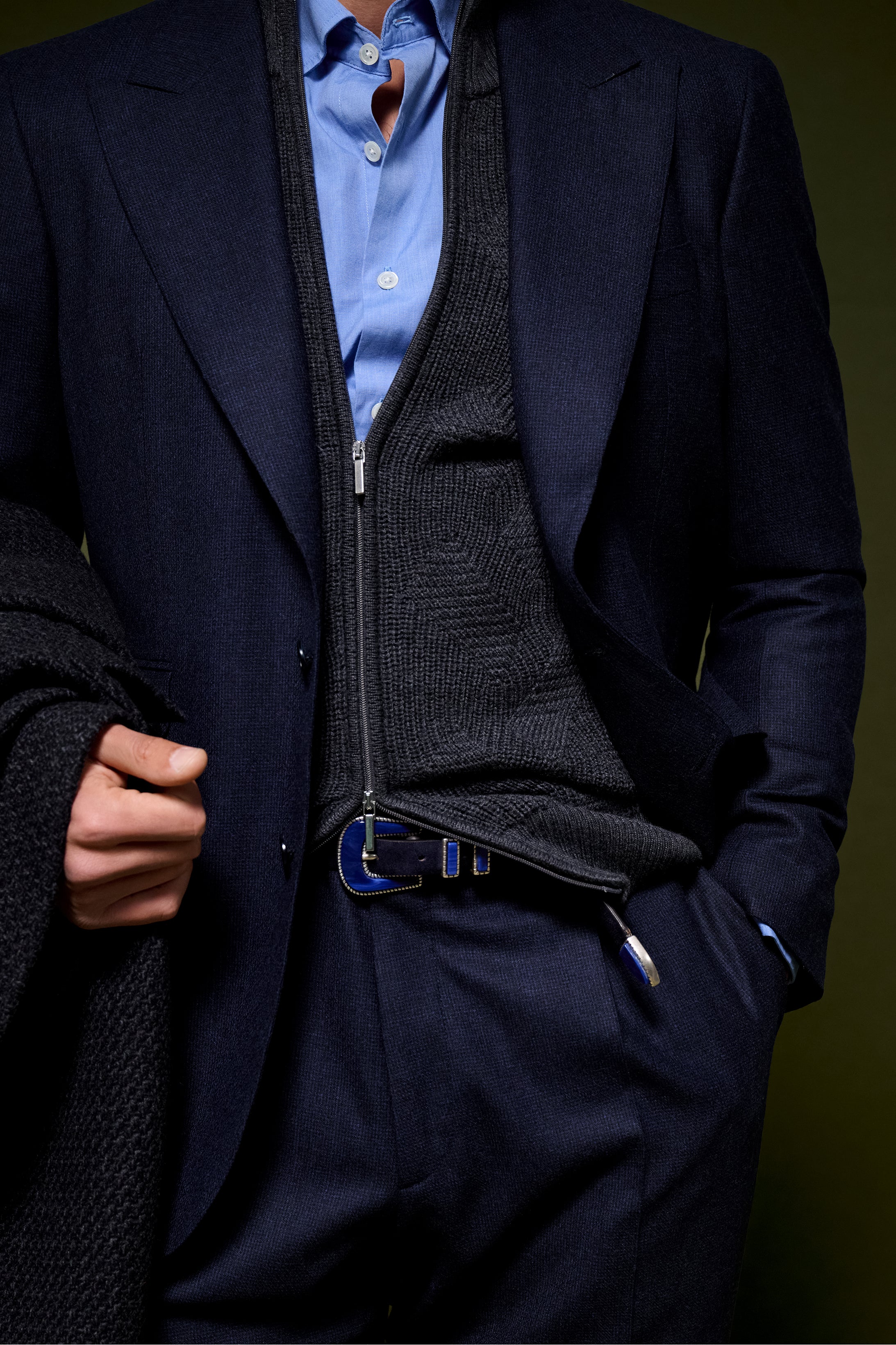 Collins Suit Blazer - Wool/Cashmere - Navy Melange