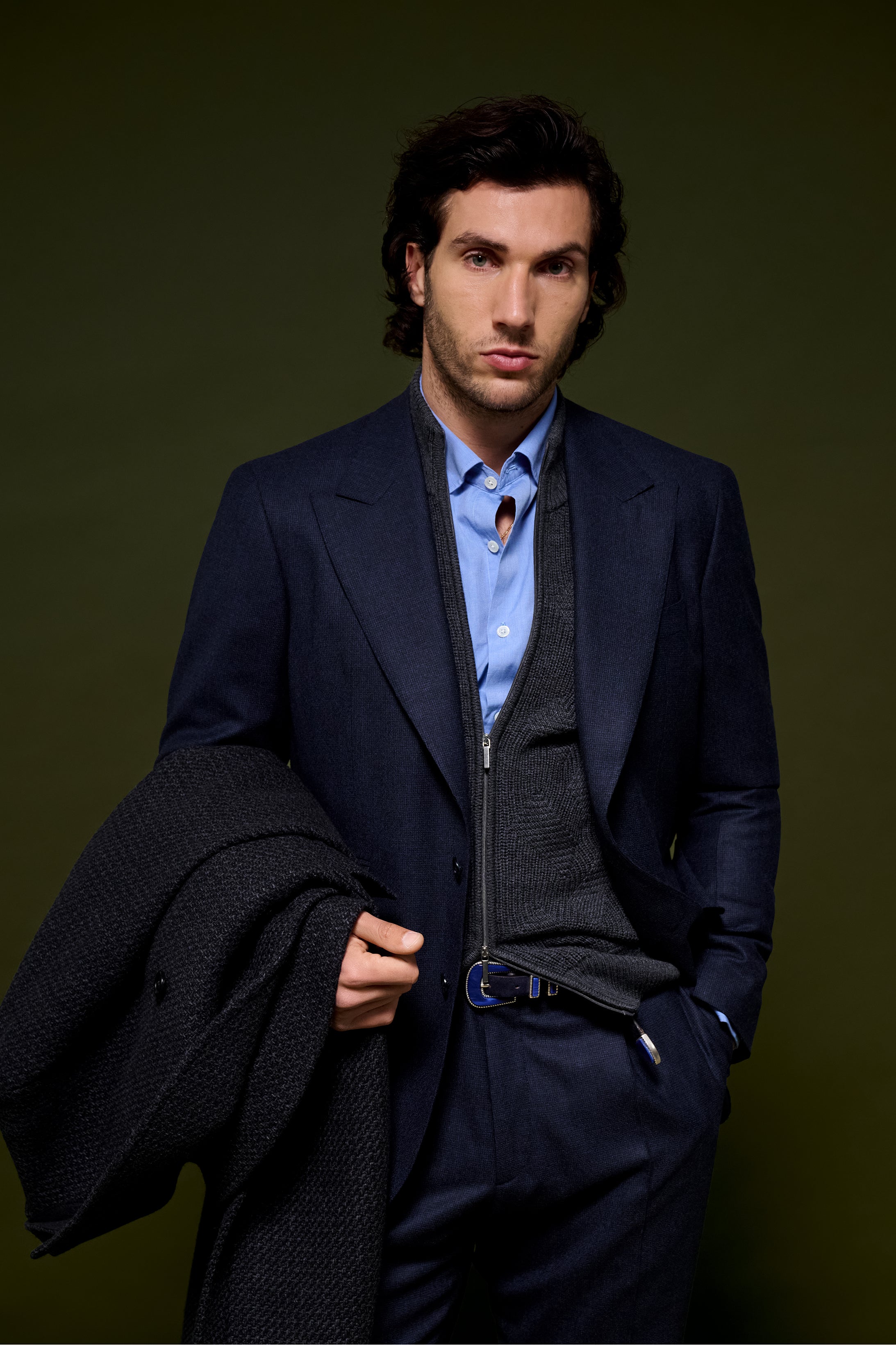 Collins Suit Blazer - Wool/Cashmere - Navy Melange