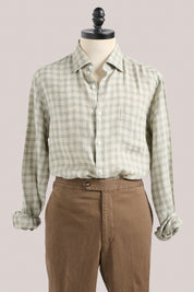 Bronte Italian Linen - Green Check - Restocked