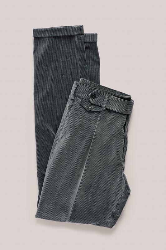 Italian Corduroy Gurkha Trouser - Slate