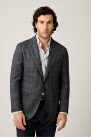 Apollo Unconstructed Blazer- Wool/Silk/Linen - Charcoal Melange