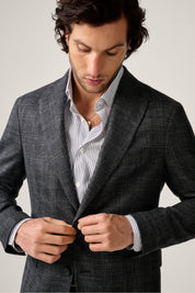 Apollo Unconstructed Blazer- Wool/Silk/Linen - Charcoal Melange