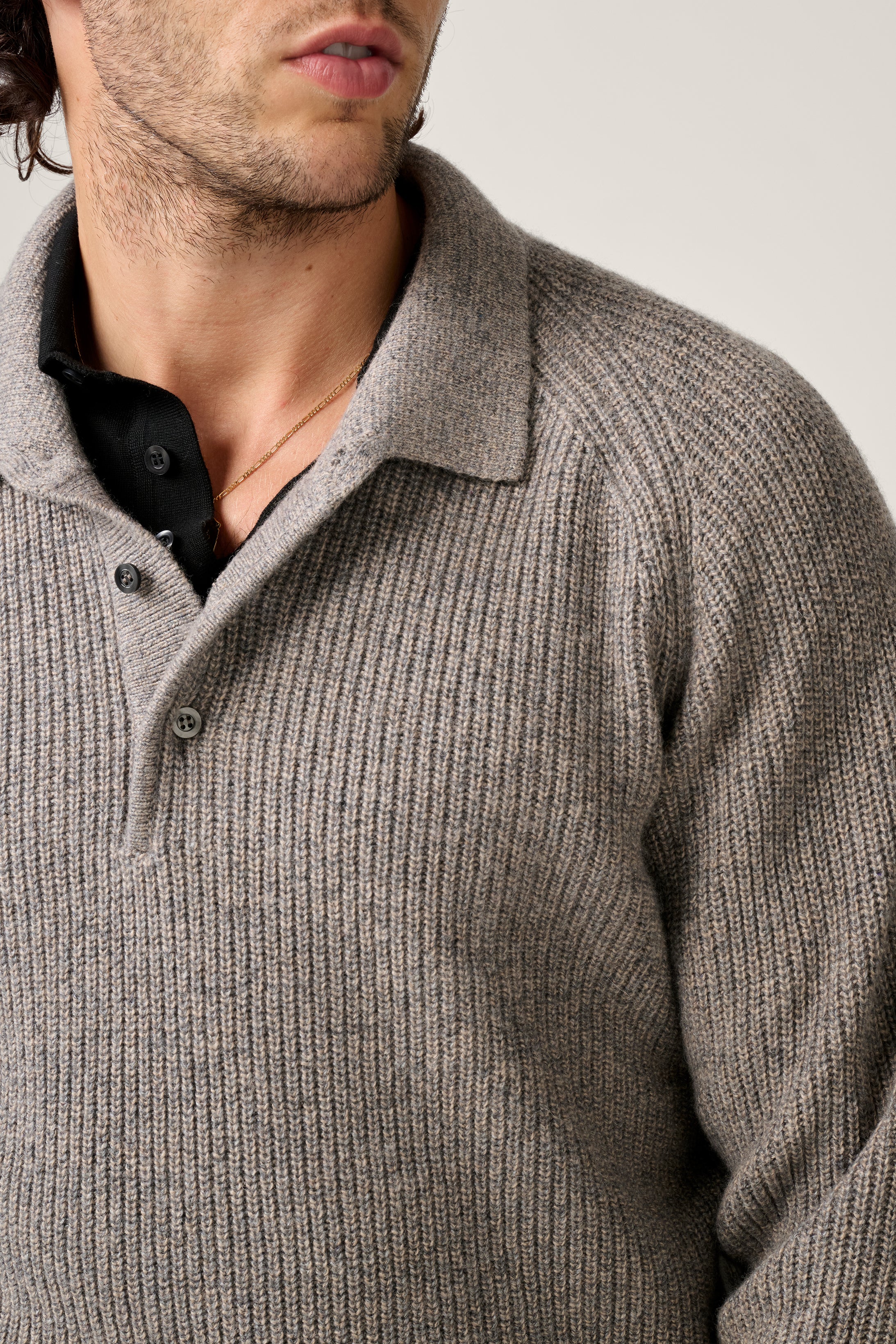 Merricks - Cashmere Polo - Grey Melange