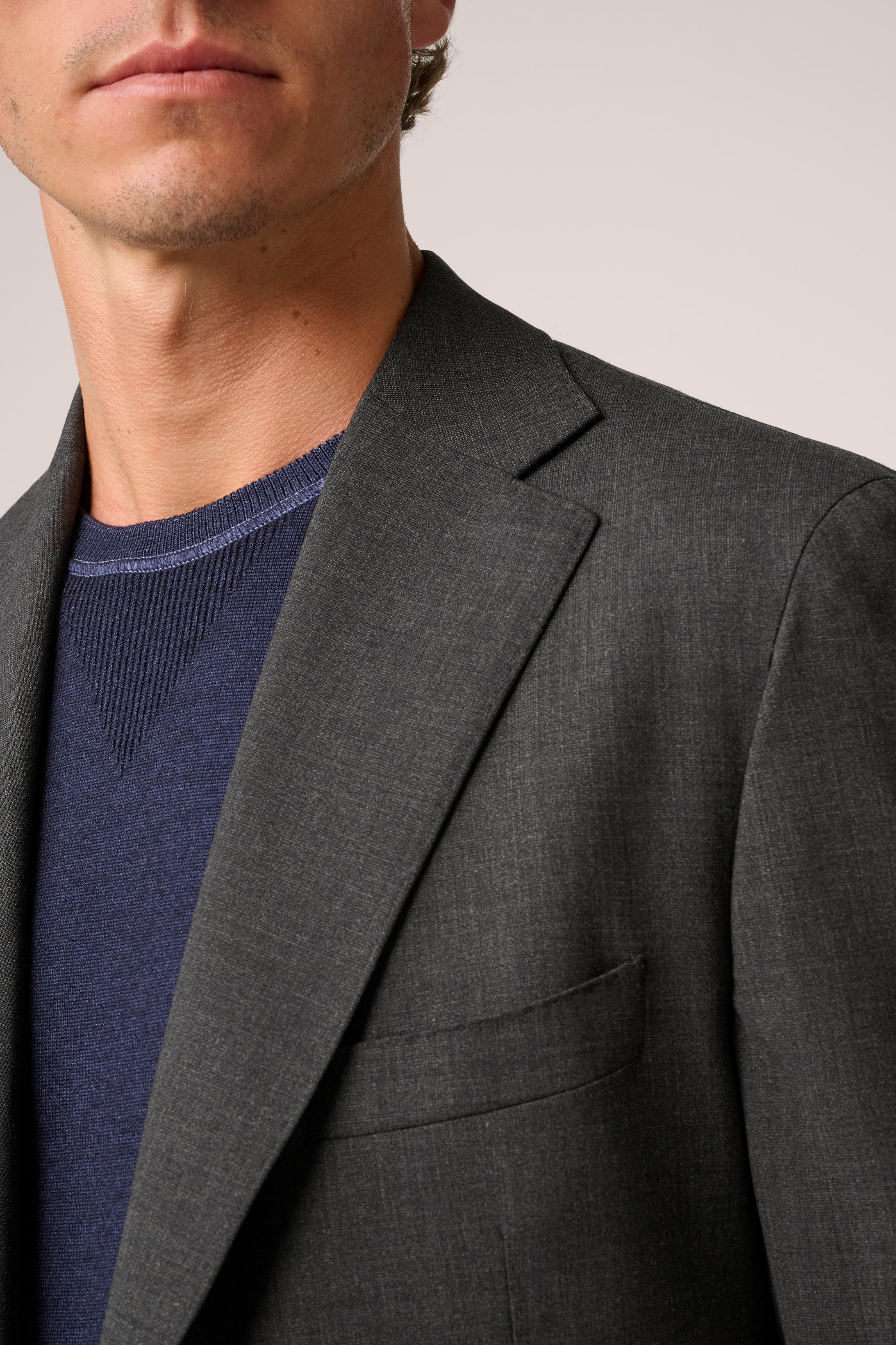Alcott Raglan Crew Sweater - Wool - Vintage Wash Indigo Blue
