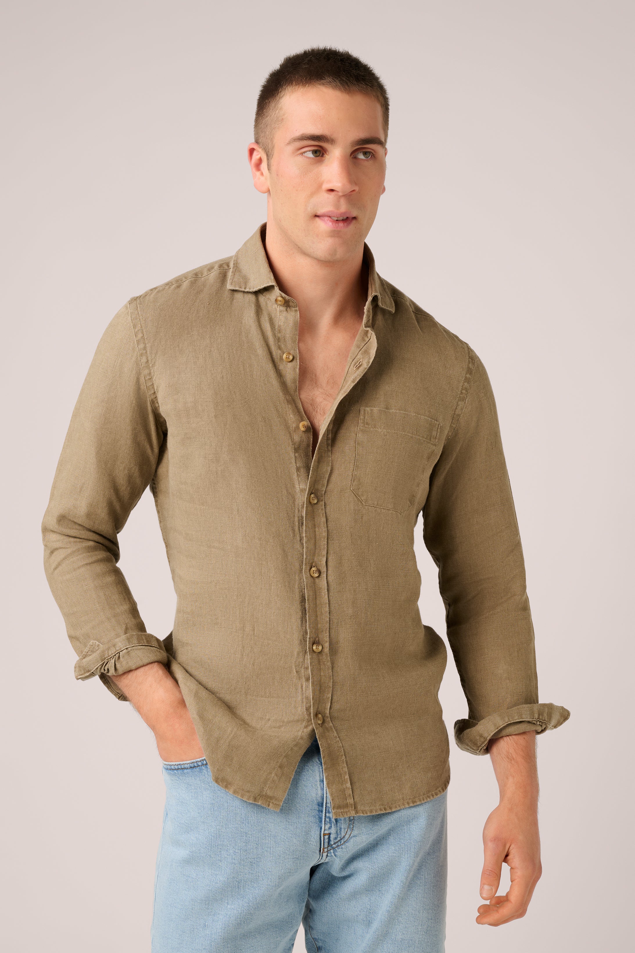 Vintage Shirt - Italian Linen - Washed Camel (Pre-Order)