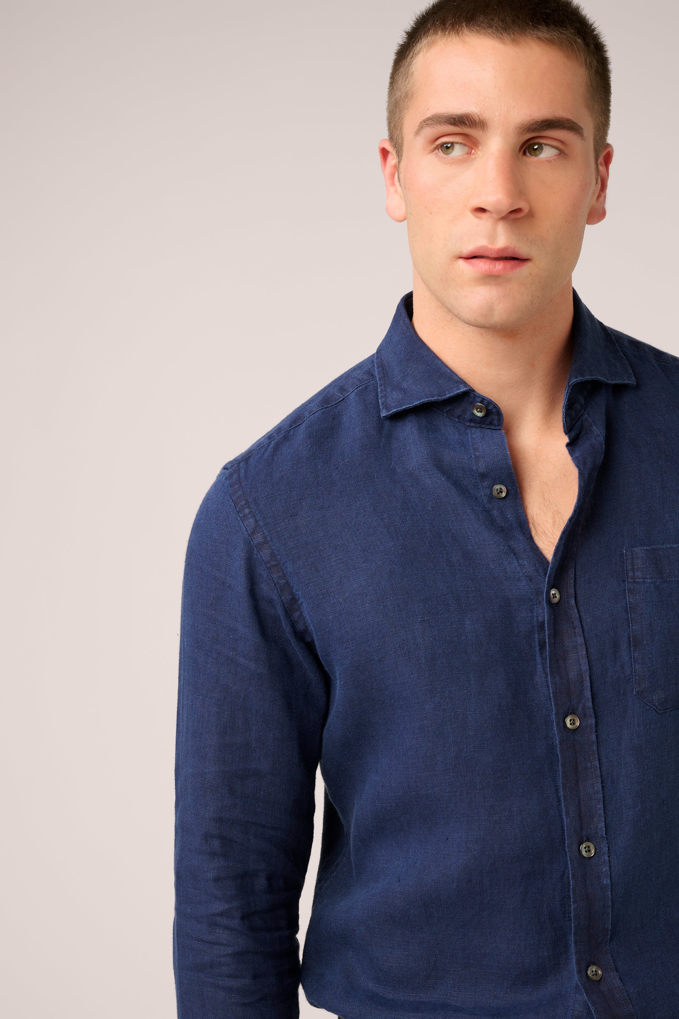Vintage Shirt - Italian Linen - Washed Navy (Pre-Order)