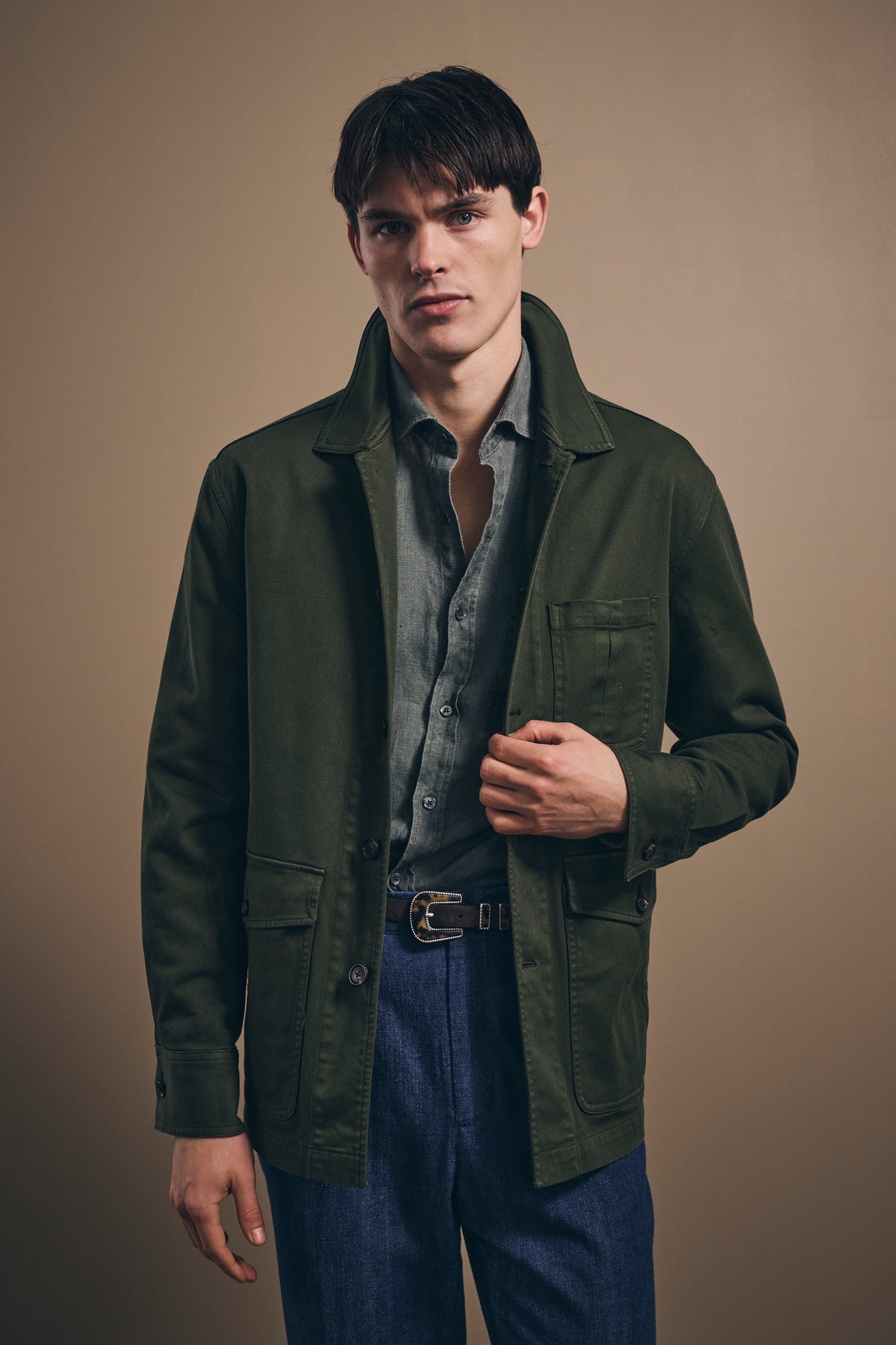 Fitzroy Chore Jacket - Garment-Dyed Cotton - Khaki Green