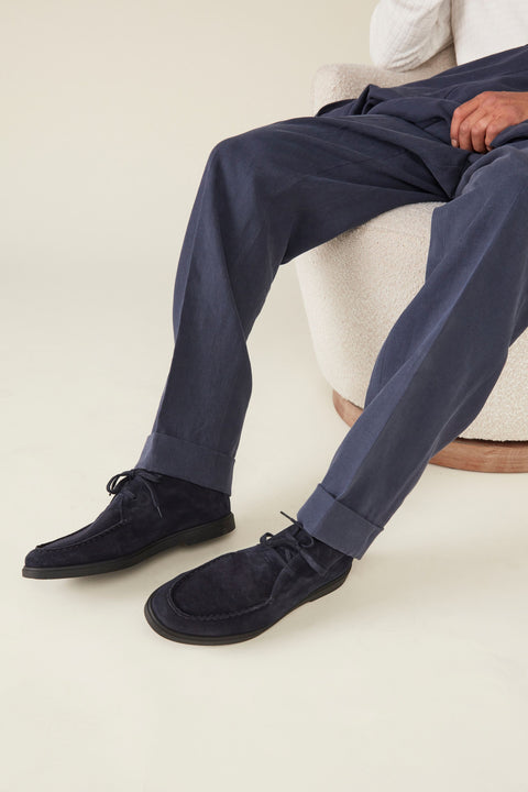 Armadale Suede Desert Boots - Navy Suede (Made-to-Order)