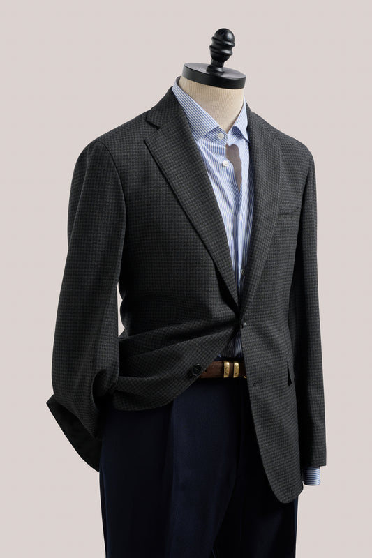 Apollo Unconstructed Blazer - Wool - Black and Grey Check