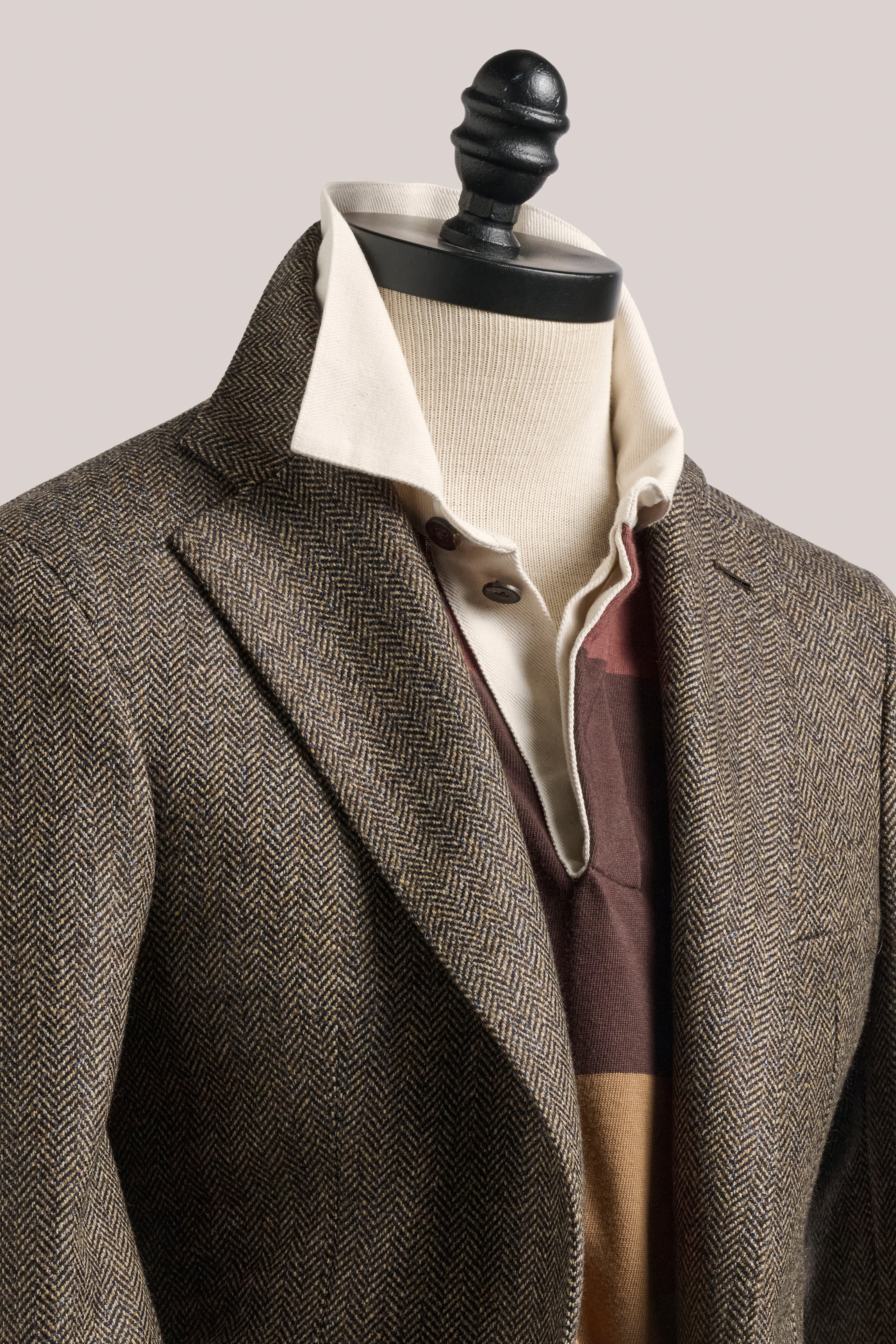 Naples Blazer - Wool/Cashmere - Brown Herringbone