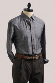 Italian Melange Shirt - Charcoal