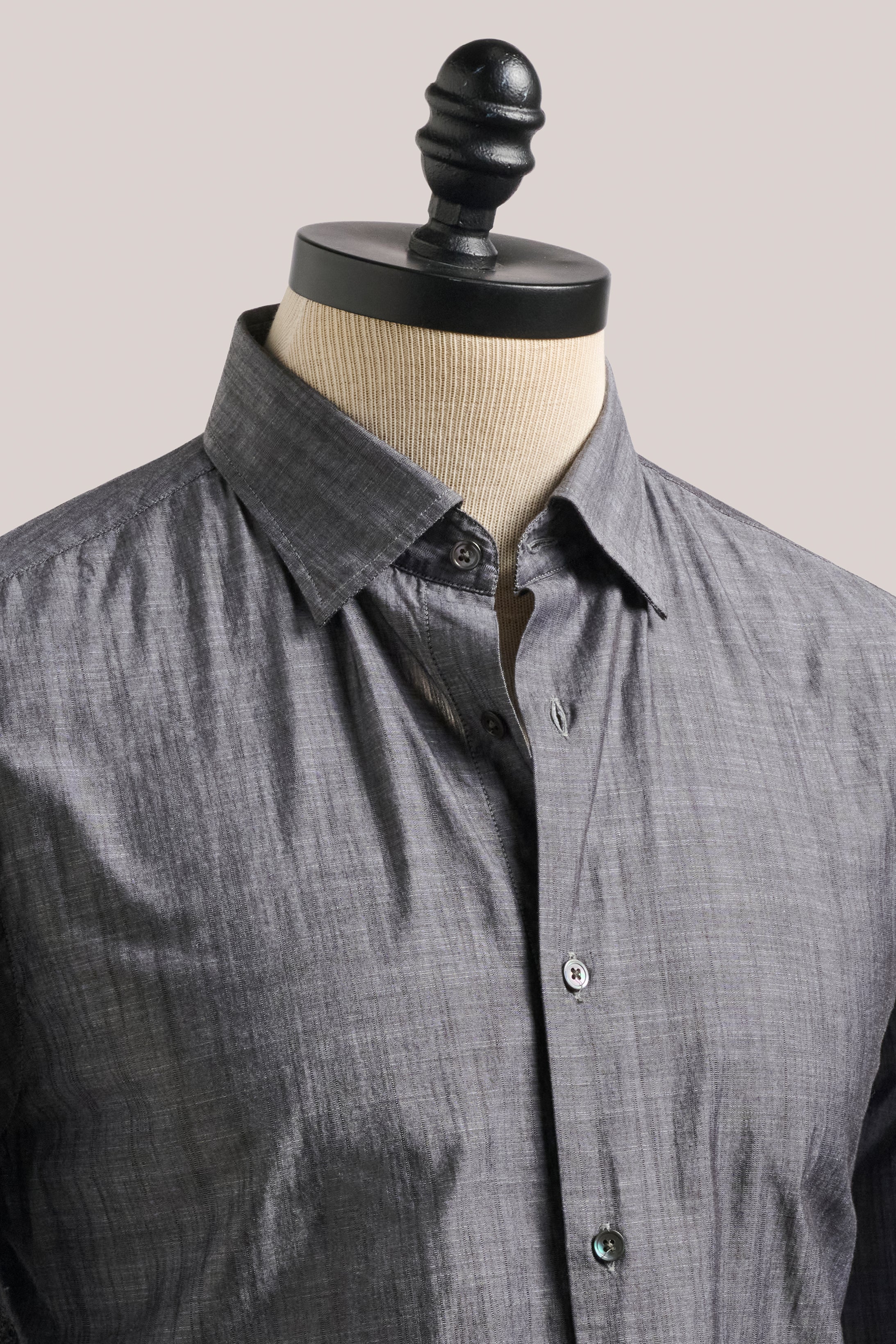 Italian Melange Shirt - Charcoal