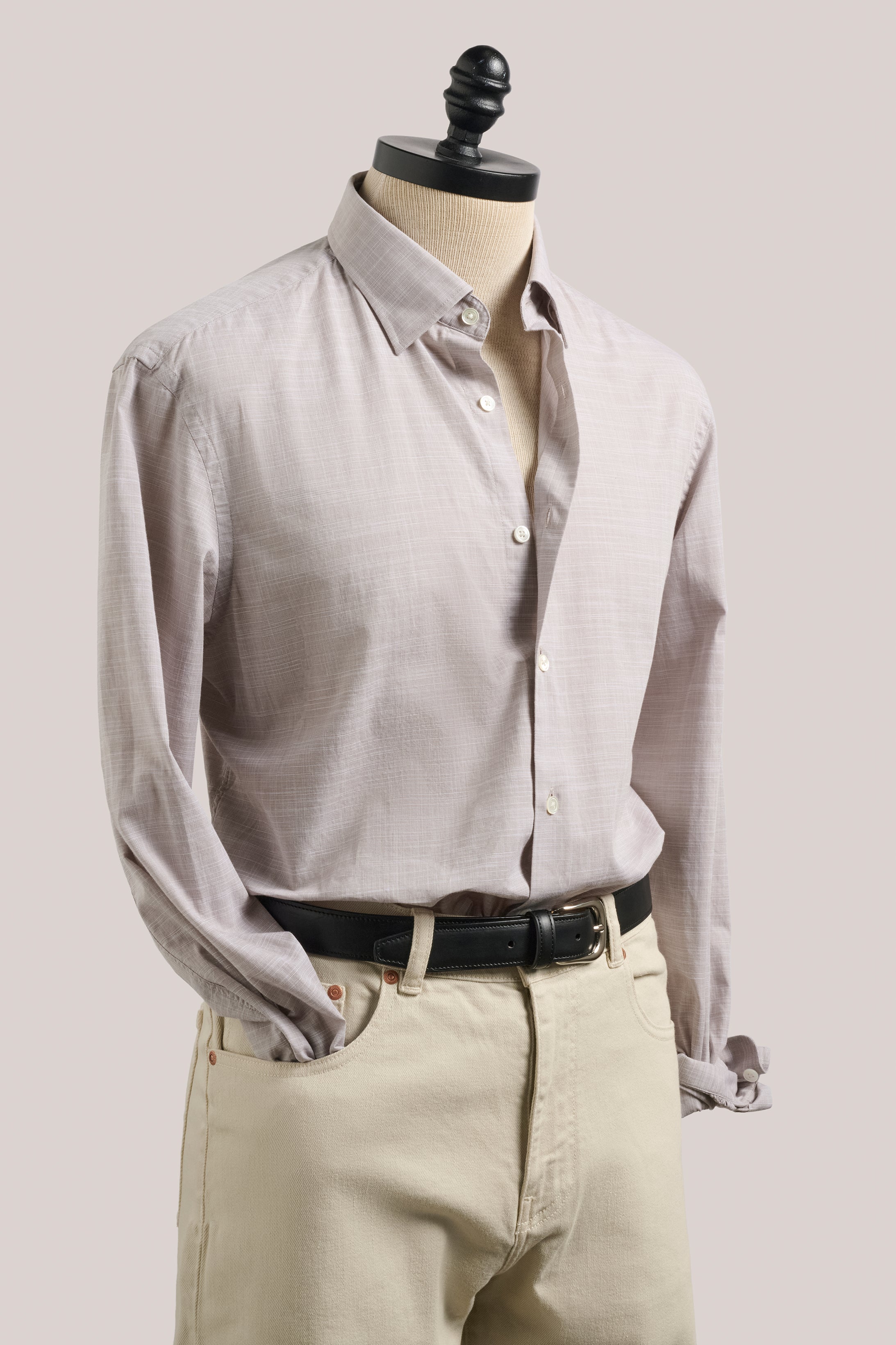 Italian Melange Shirt - Taupe
