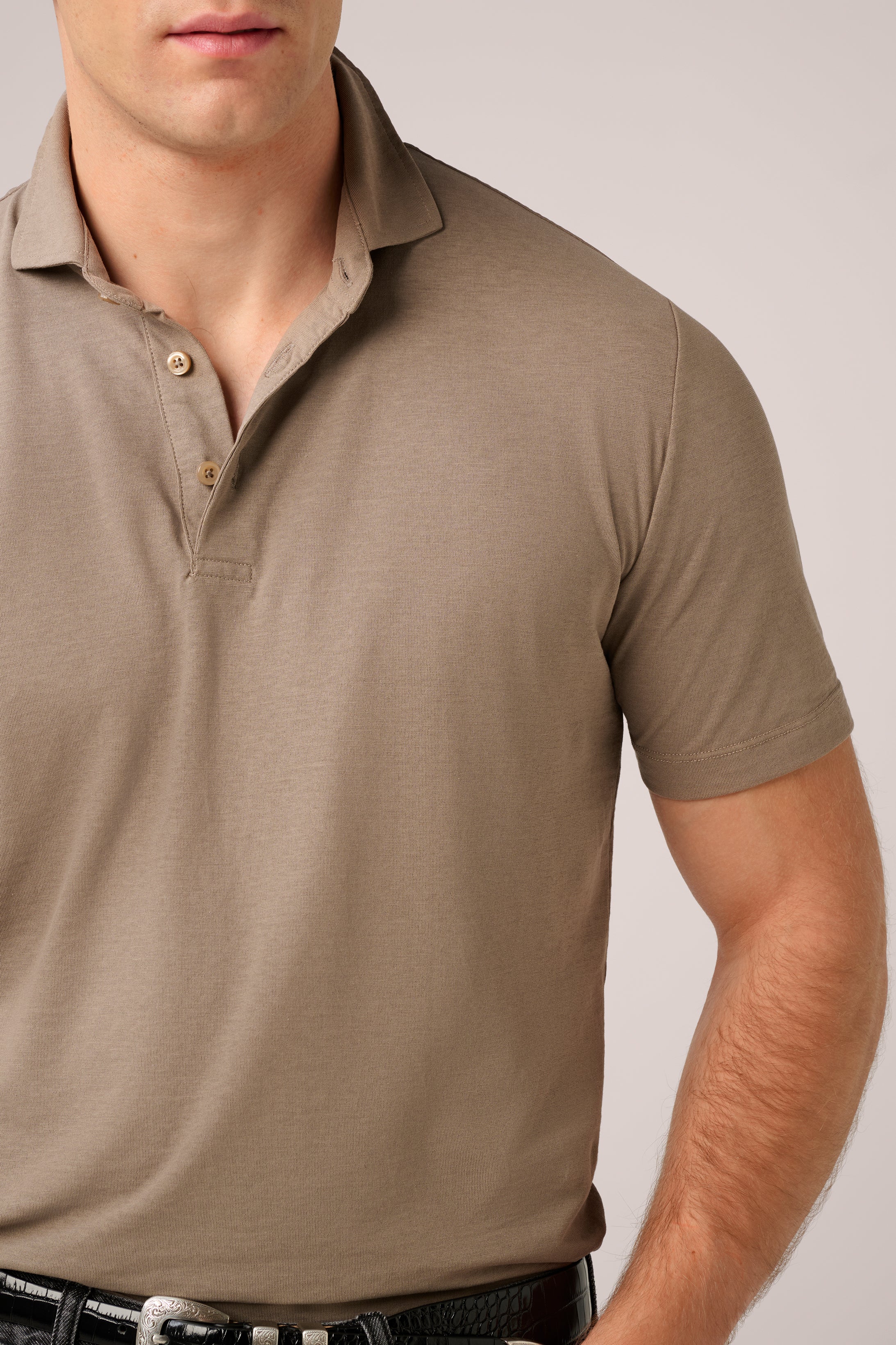 Short-Sleeved Polo - Ice Cotton - Taupe