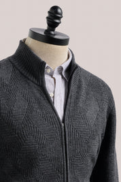 Kirk's Wool Zip Cardigan - Charcoal