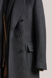 Kyneton Double-Breasted Italian Overcoat - Charcoal Wool/ Cashmere