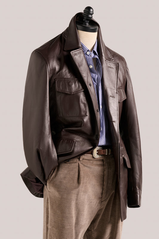 Kingsford Field Jacket - Leather - Chocolate