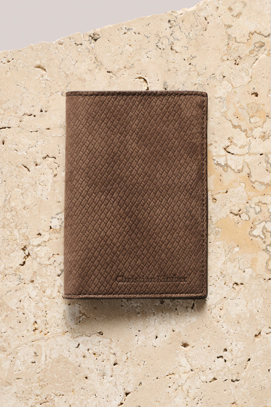 Jacket Wallet - Chocolate Stamped Nubuck Leather