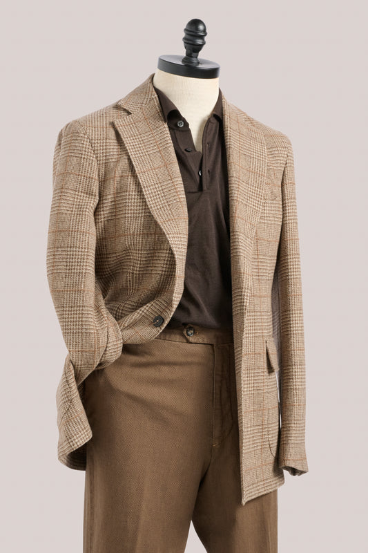 Architects Deconstructed Blazer -  Wool & Cashmere - Sand Prince of Wales