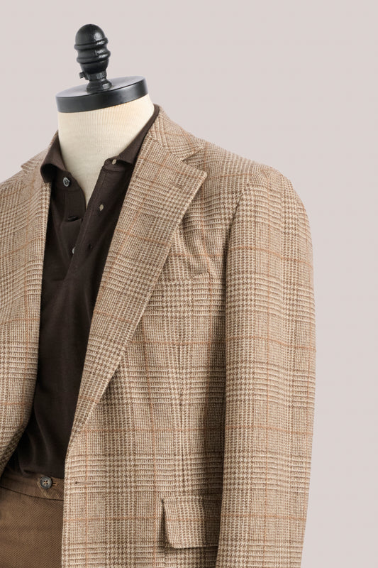 Architects Deconstructed Blazer -  Wool & Cashmere - Sand Prince of Wales
