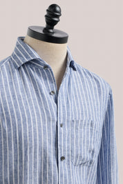Holiday Shirt - Linen - Blue Stripe