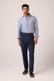 Holiday Shirt - Linen - Blue Stripe