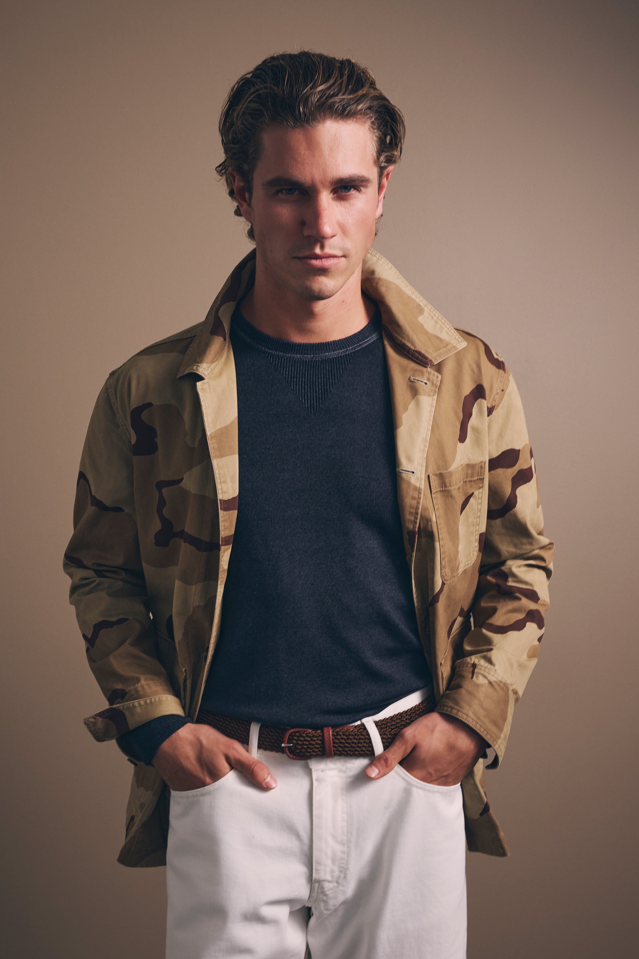 Fitzroy Chore Jacket - Super Twill Organic Cotton - Sand Camouflage - PREORDER