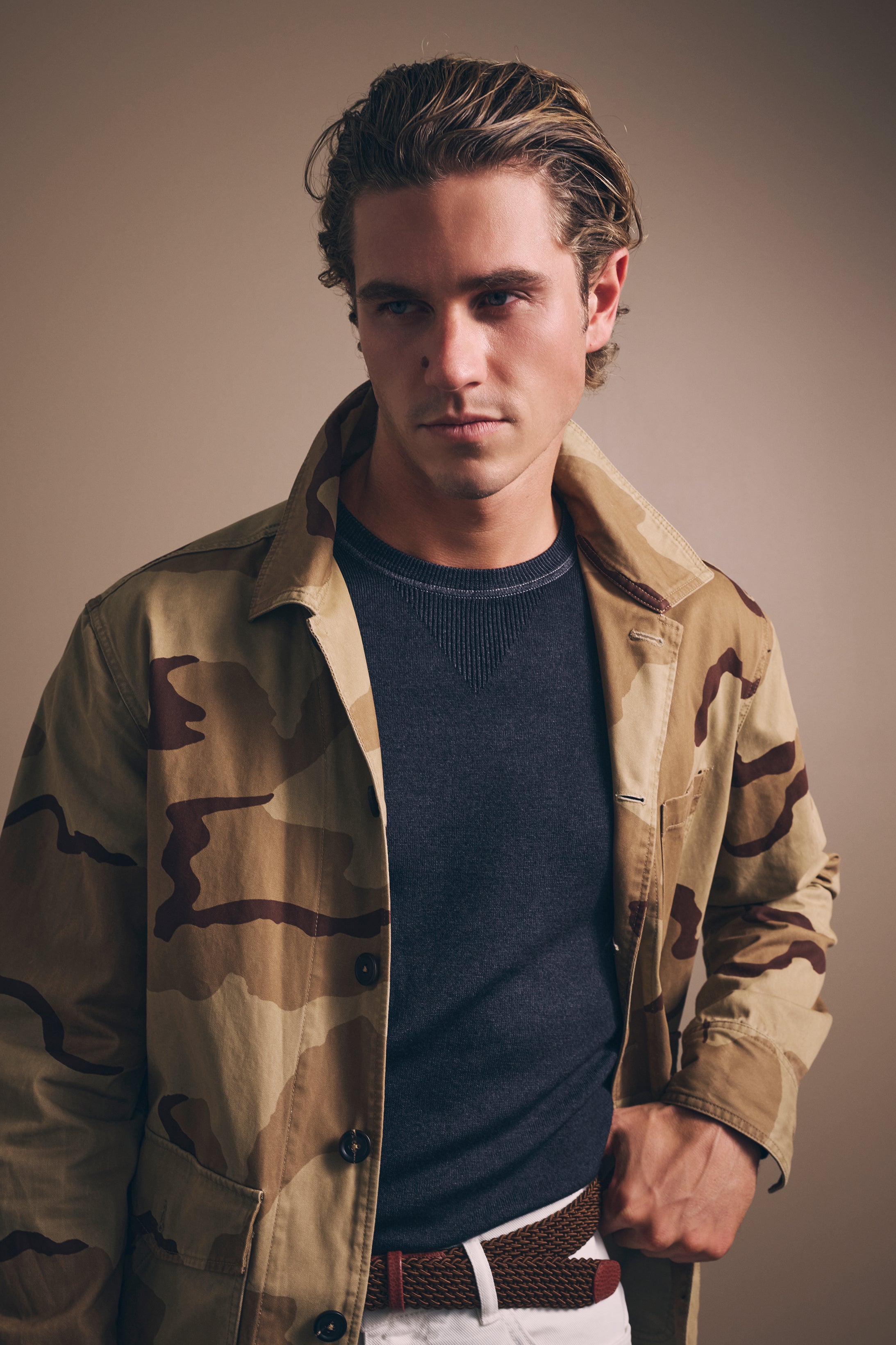 Fitzroy Chore Jacket - Super Twill Organic Cotton - Sand Camouflage - PREORDER