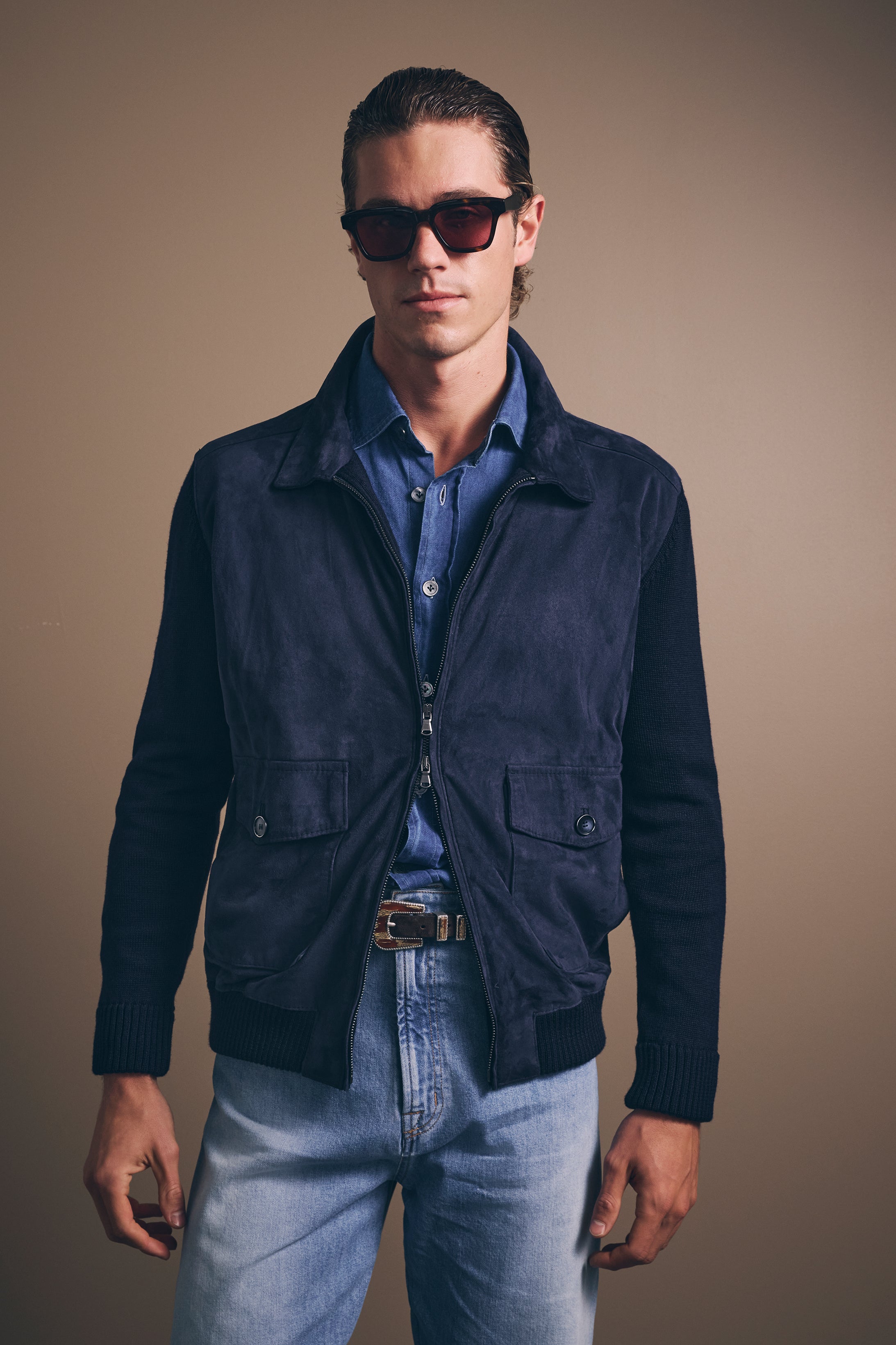 Naples Denim Shirt - Cotton - Washed Mid Blue