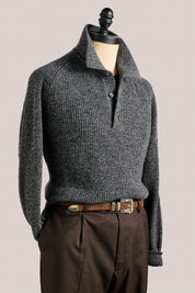 Merricks - Wool/ Cashmere Polo - Charcoal
