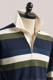 Mornington Rugby Shirt - Blue/Navy/Green/White Stripe
