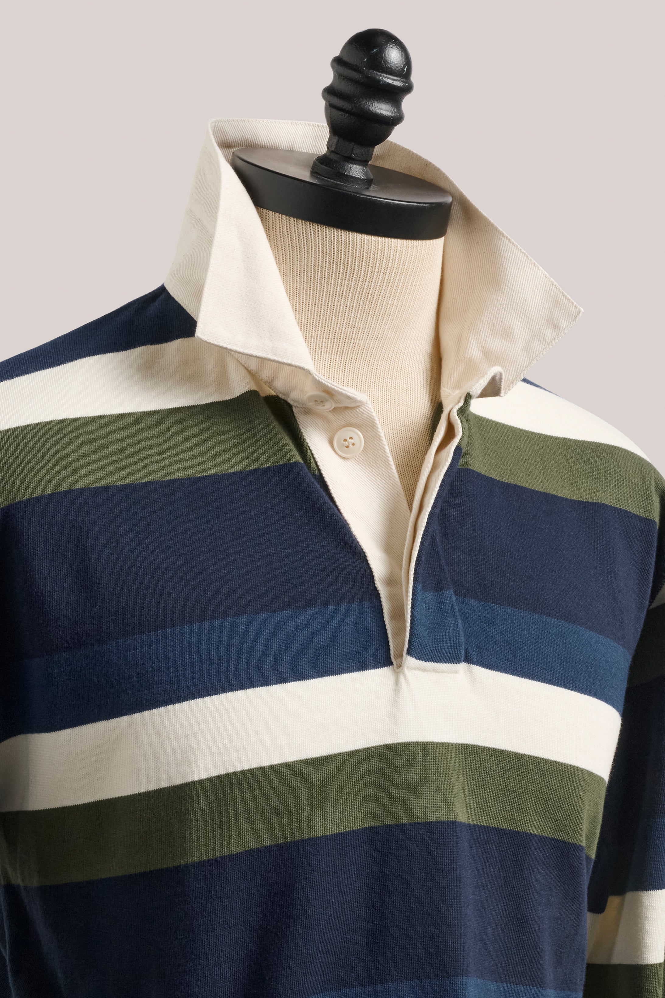 Mornington Rugby Shirt - Blue/Navy/Green/White Stripe