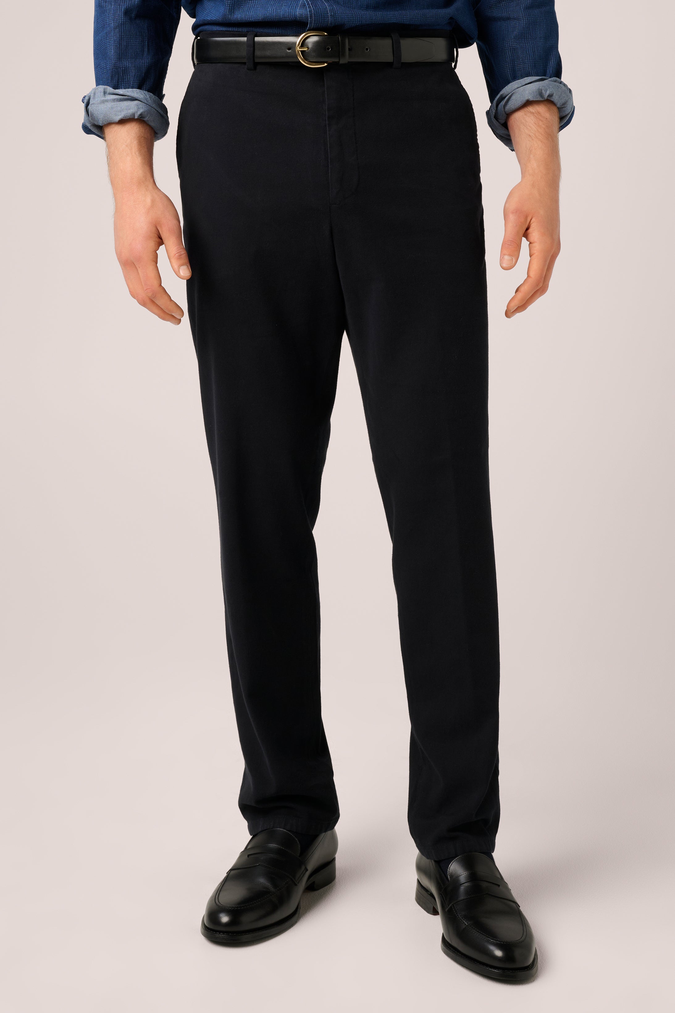 Super Soft Chino - Garment-Dyed Italian Cotton -  Melange Navy Blue