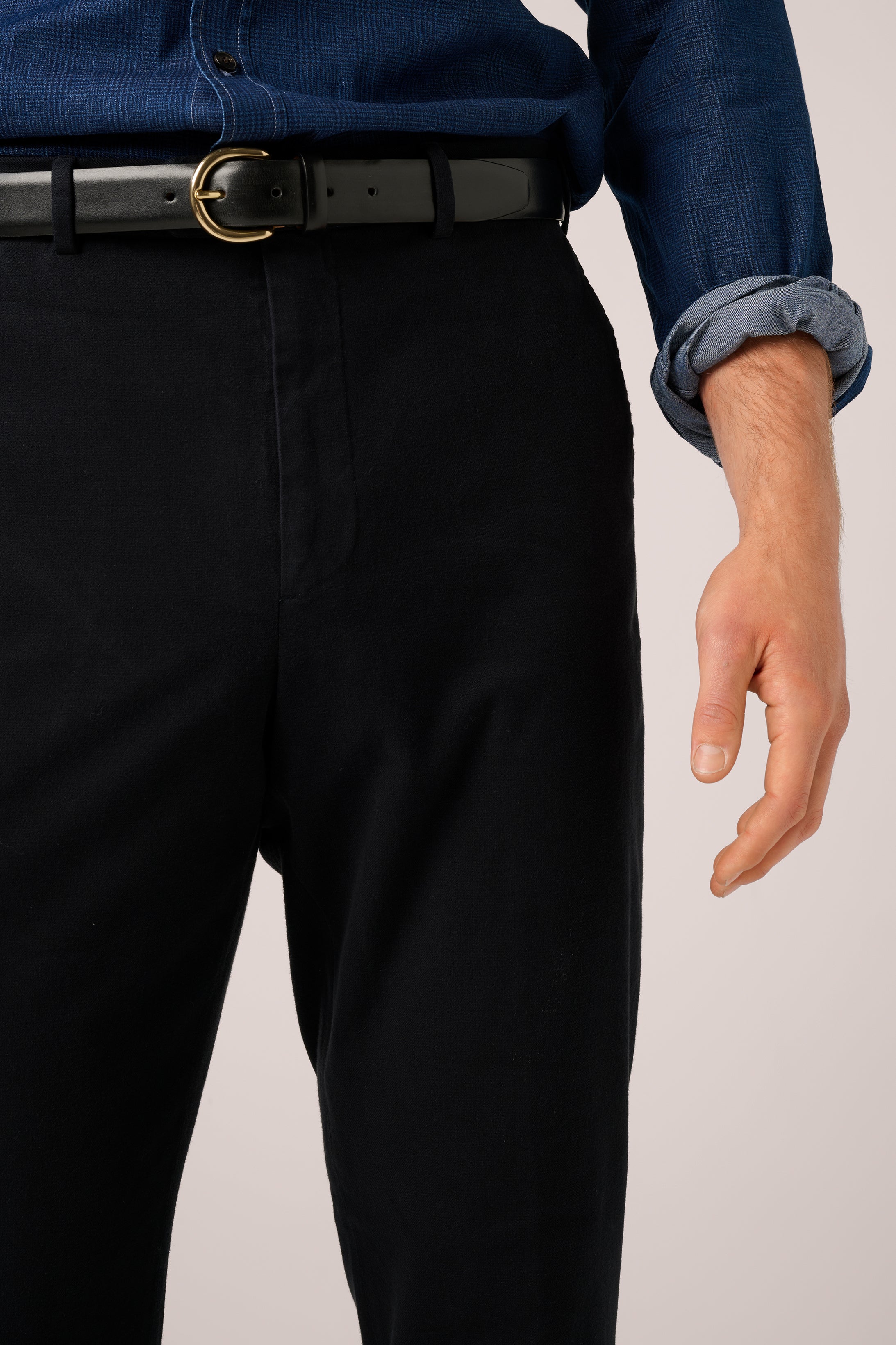 Super Soft Chino - Garment-Dyed Italian Cotton -  Melange Navy Blue