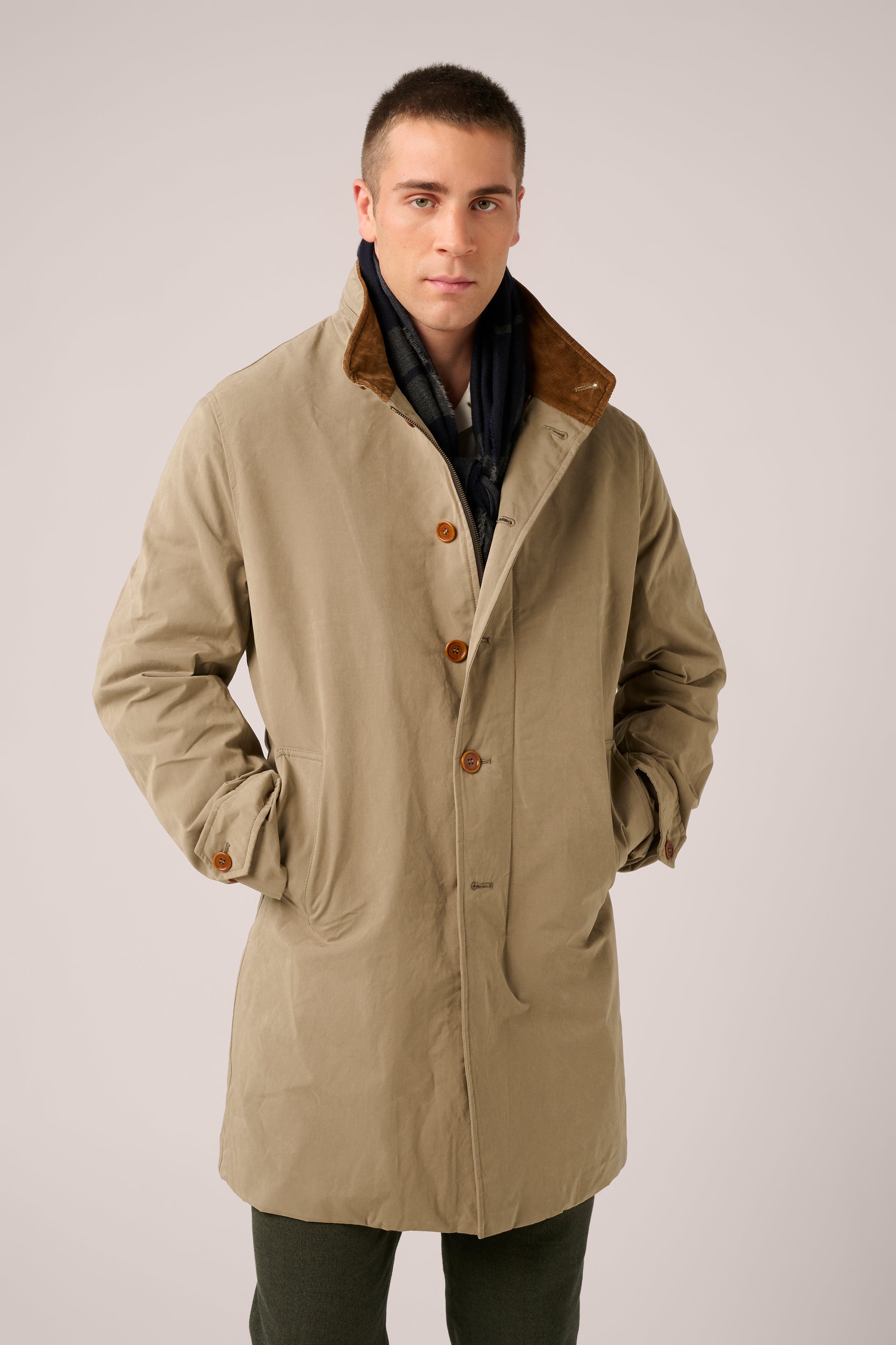 Italian Walking Coat - Water-Repellent Cotton - Sandstone