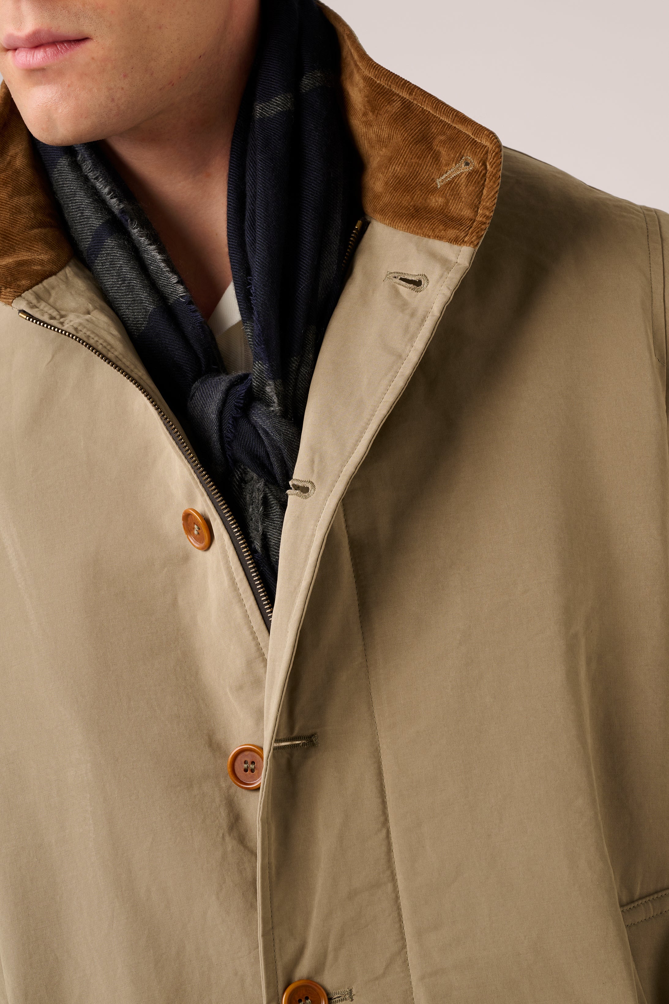 Italian Walking Coat - Water-Repellent Cotton - Sandstone