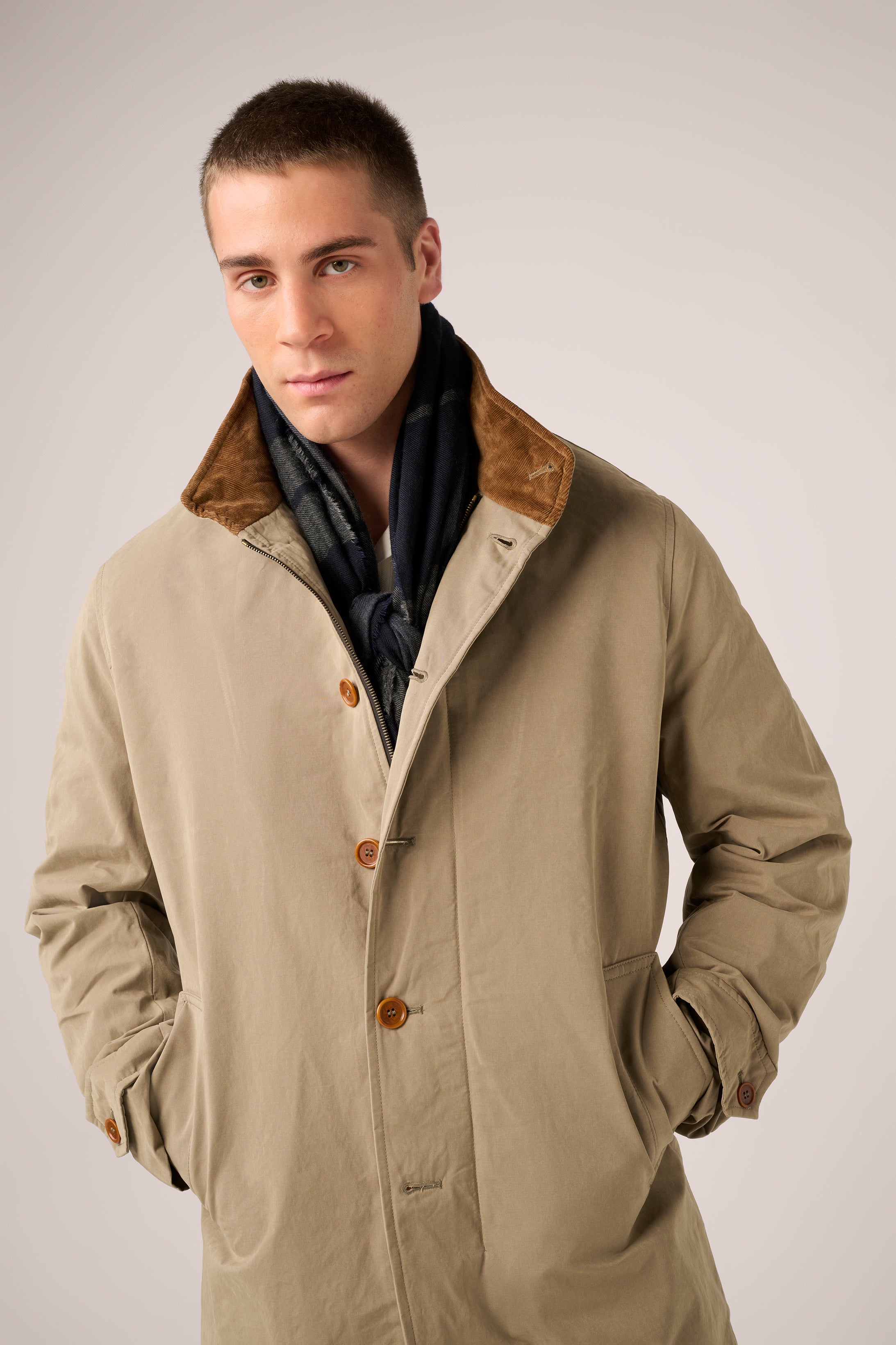 Italian Walking Coat - Water-Repellent Cotton - Sandstone