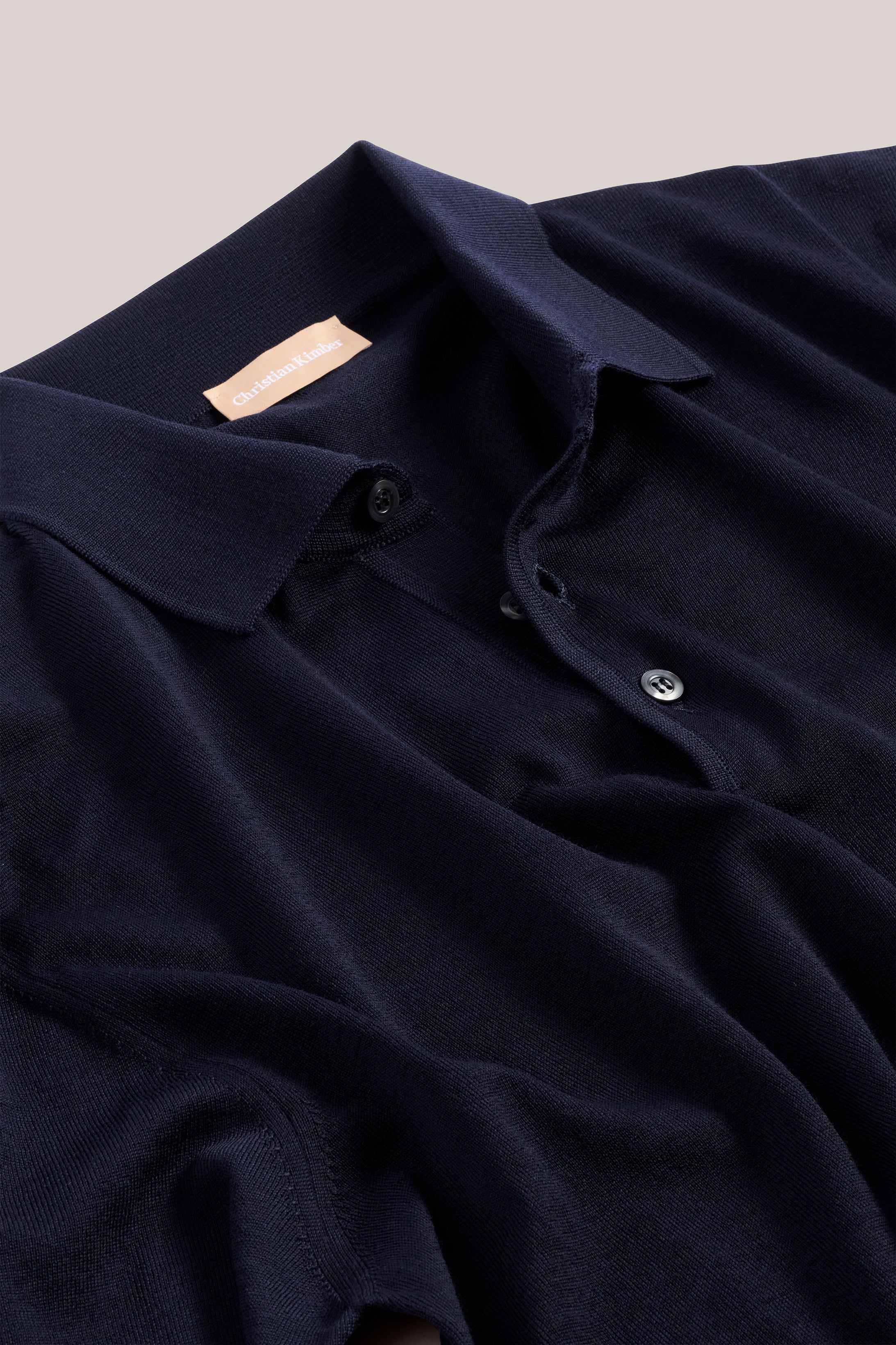 Rye Paperweight Merino Long Sleeve Polo - Navy