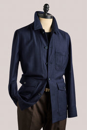 Fitzroy Chore Jacket Sample - Italian Jearsy Heringbone Wool - XL Only