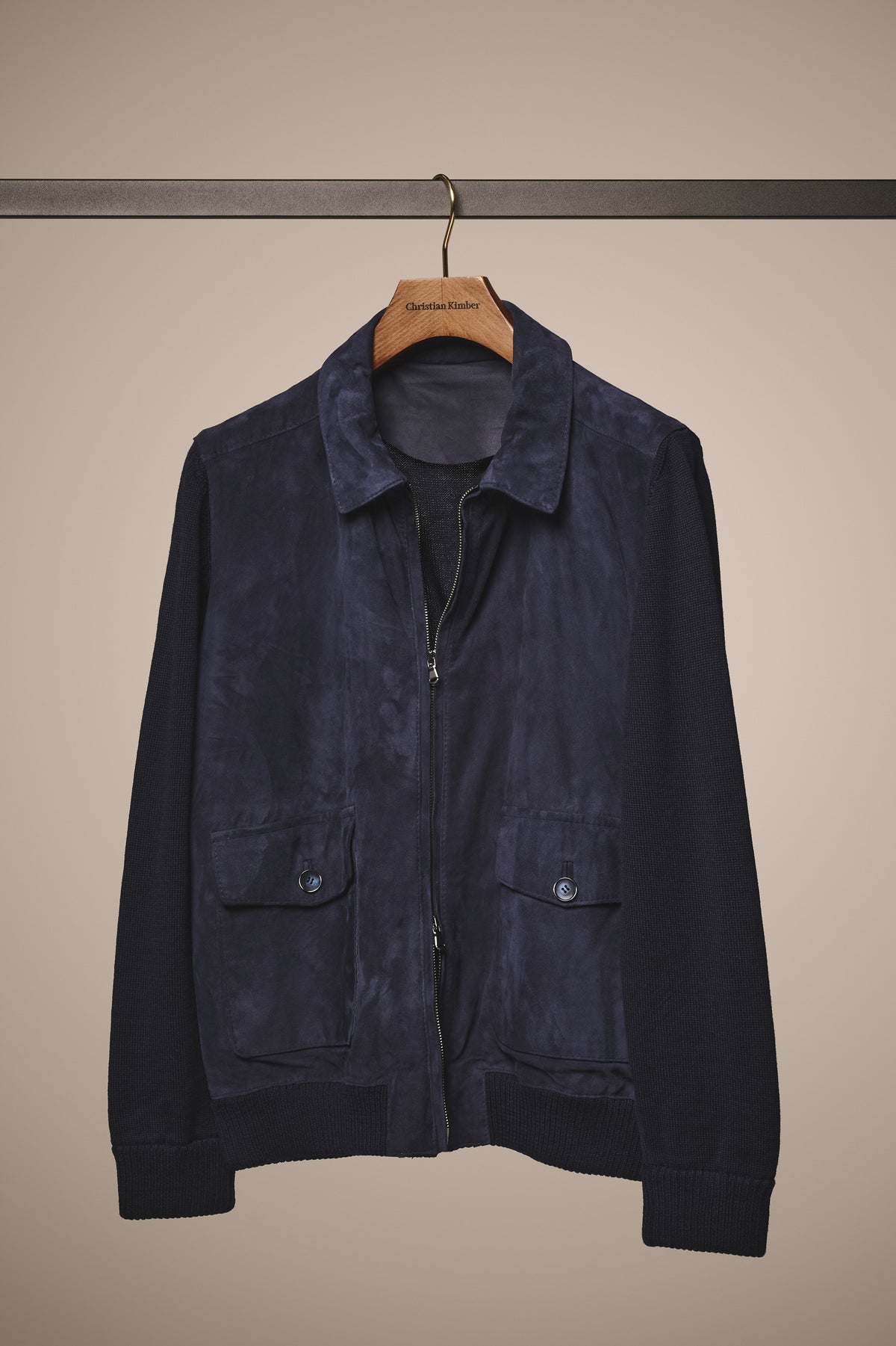 Suede Bomber Jacket - Italian Suede - Marine – CHRISTIAN KIMBER