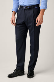 Collins Suit Trousers - Wool/Cashmere - Navy Melange