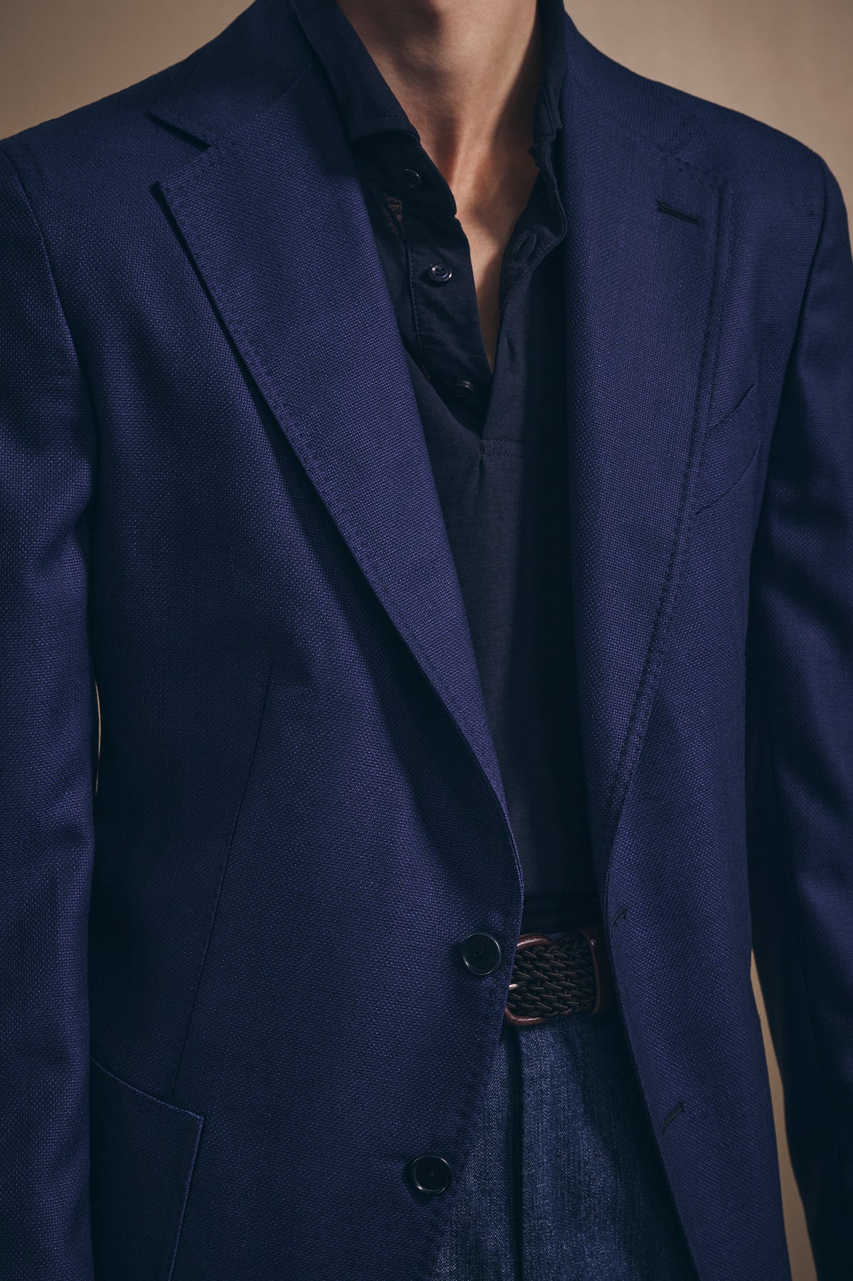 Naples Single-Breasted Blazer - Italian Non-Crease Wool - Navy Blue