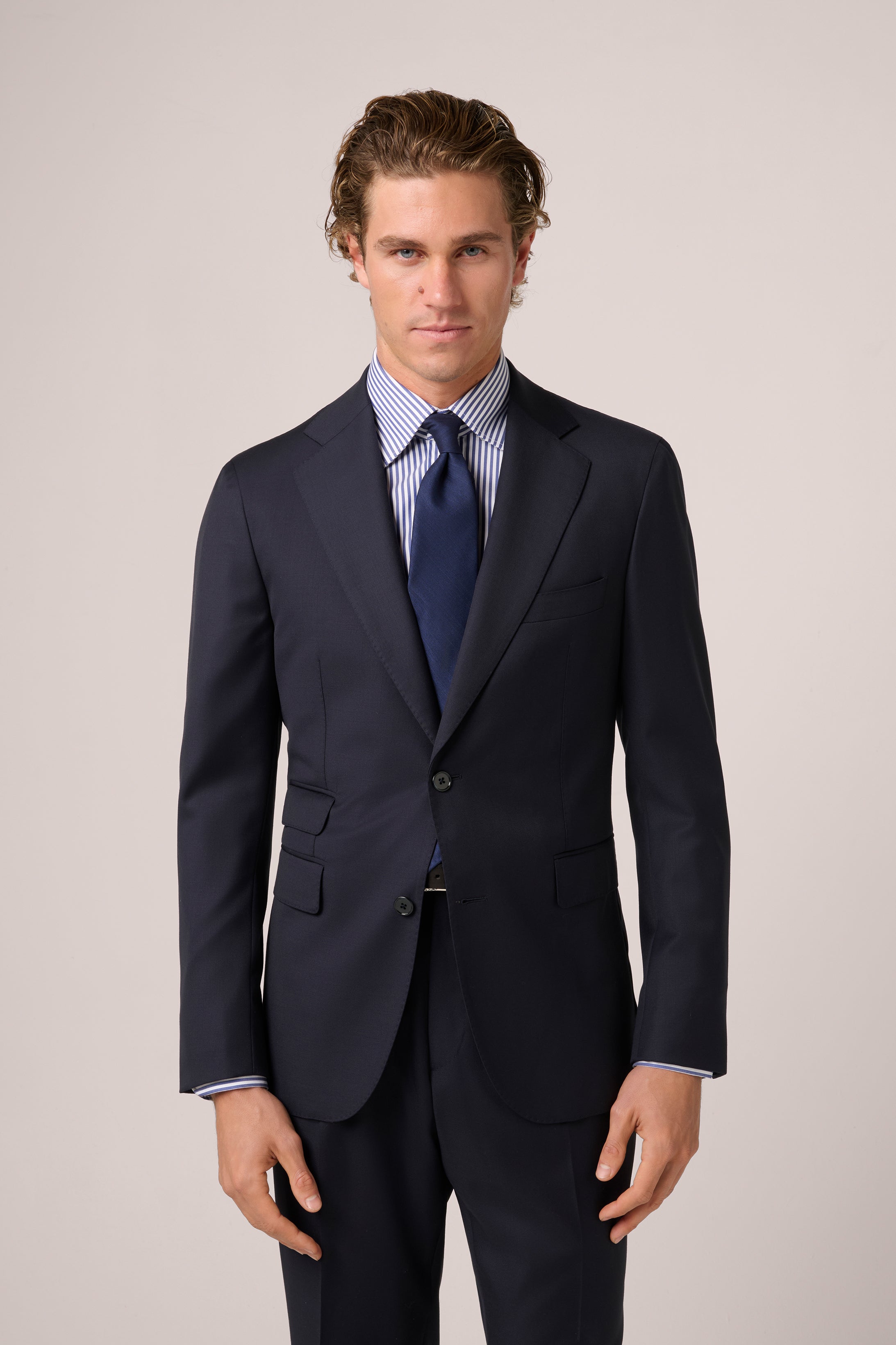 Lightweight Business Suit Blazer - Italian Wool - Navy Blue