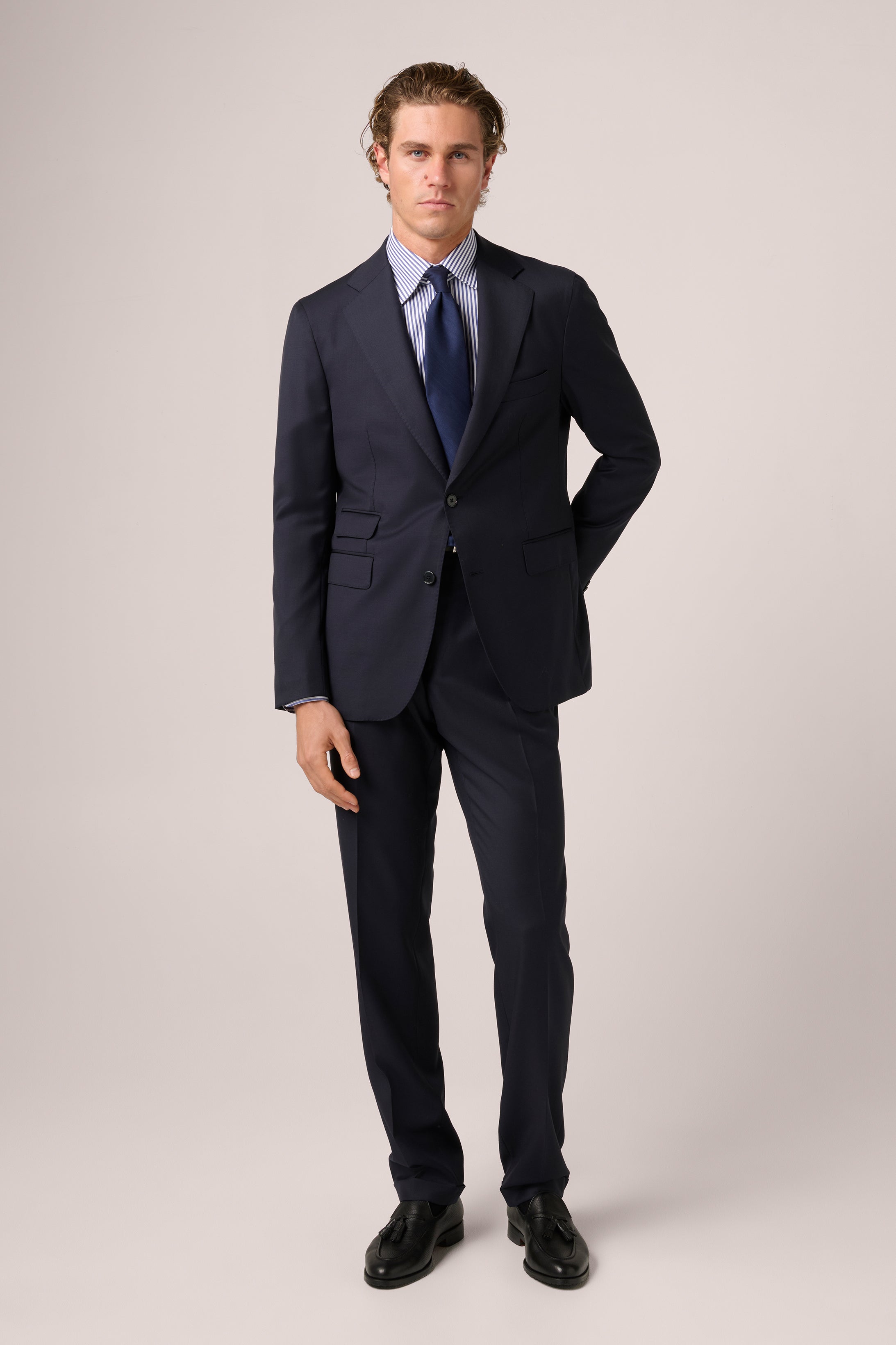 Suit Trouser - Italian Wool - Navy Blue