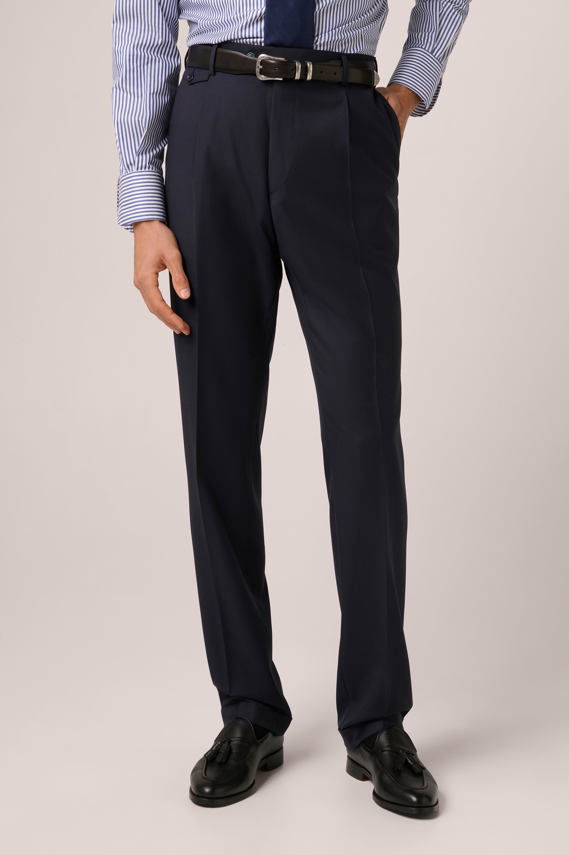 Suit Trouser - Italian Wool - Navy Blue
