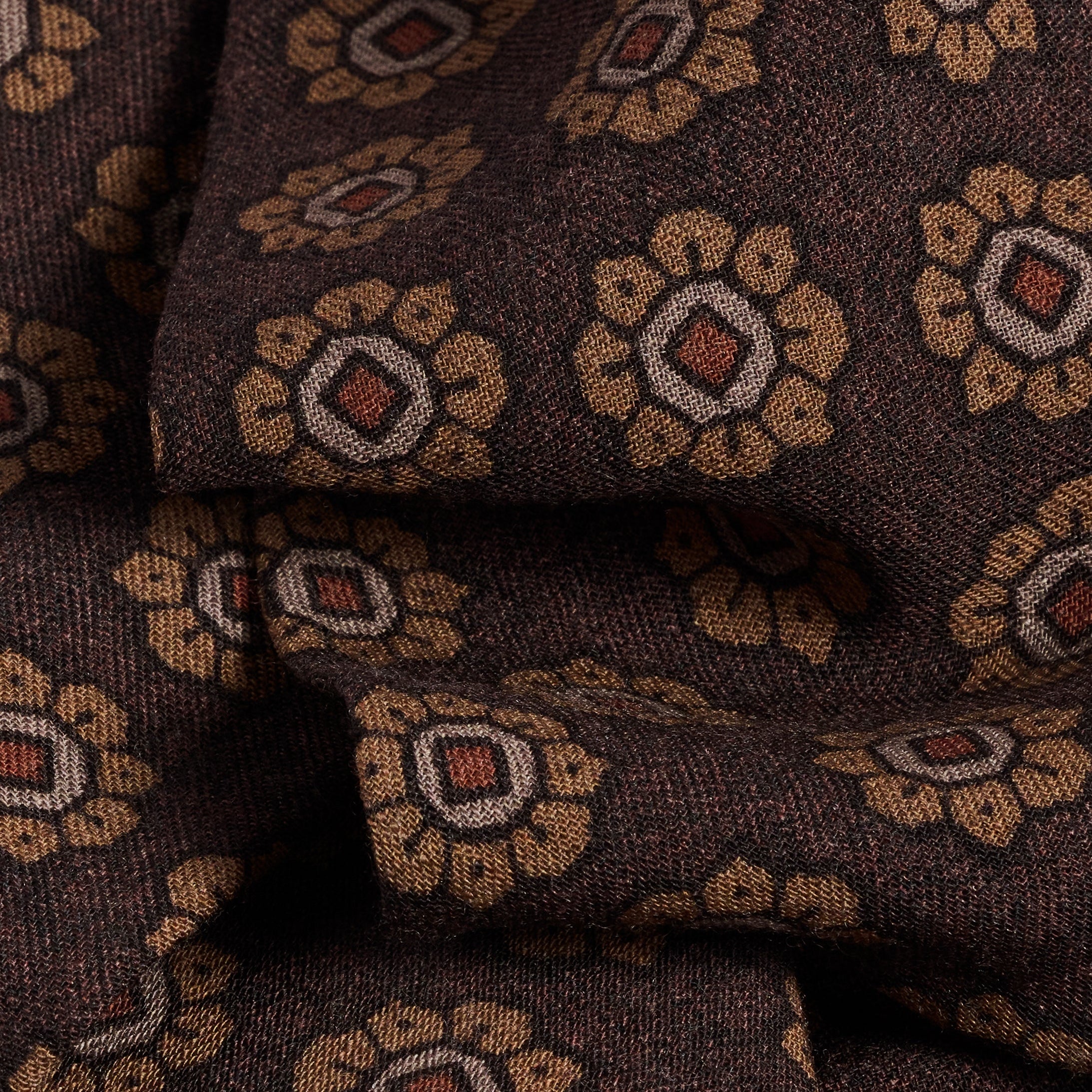 Neck Scarf - Wool - Brown Mosaic
