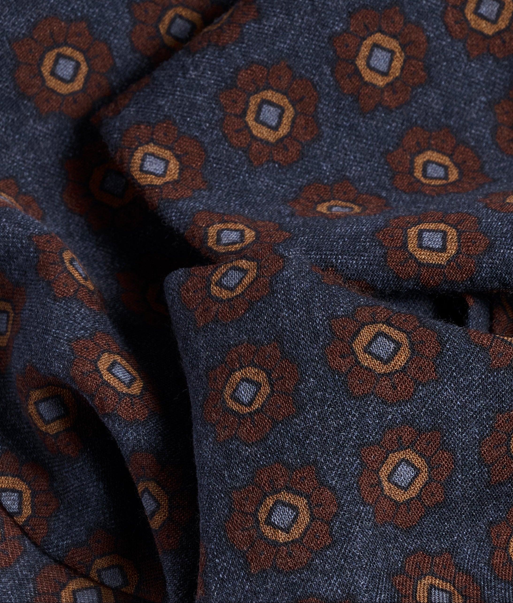 Neck Scarf - Wool - Navy Mosaic
