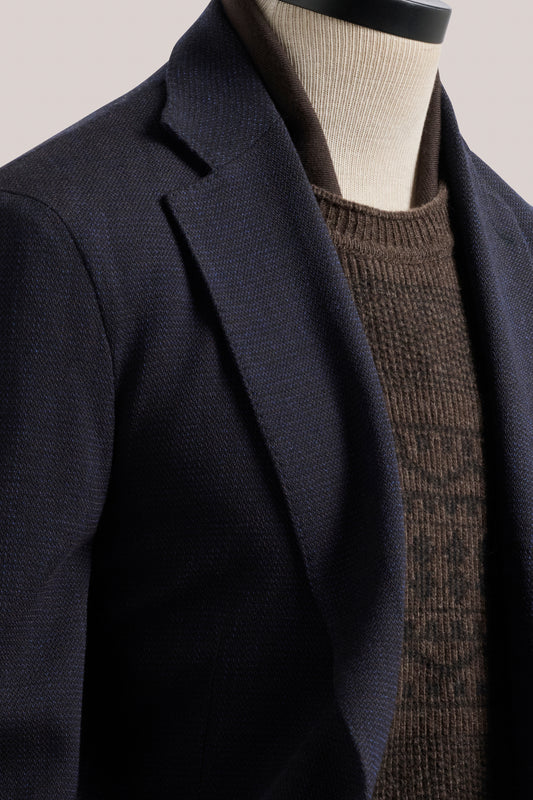 Apollo Unconstructed Blazer- Wool - Navy Speckle